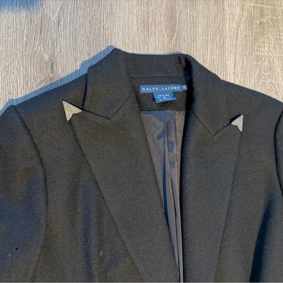 Ralph Lauren Black Asymmetrical Blazer - Picture 2 of 4